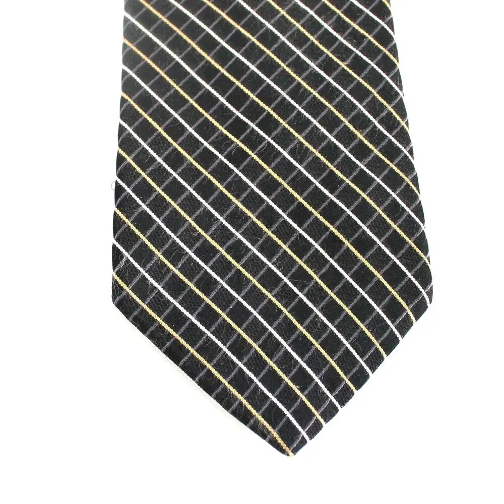 Tommy Hilfiger Silk Ties Lot Of 2 Classic Orange Stripe Black Geo Career Preppy